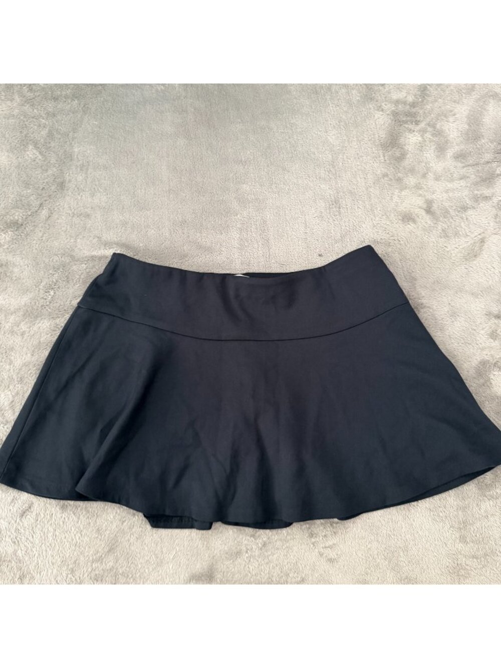 Abercrombie & Fitch Black Mini Skater Skirt LARGE Womens Circle Skort Shorts
